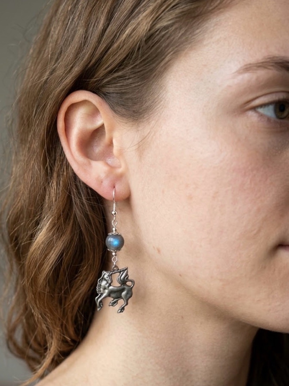 Labradorite Unicorn Earrings